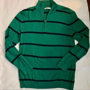 Men’s striped green and navy sweater